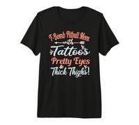 F-Bomb Pitbull Mom with Tattoos Pretty Eyes and Thick Thighs Premium T-Shirt