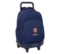 F.C.BARCELONA 2nd Equipment - Large Backpack with Wheels, Compact, Removable, Ideal for Children of Different Ages, Comfortable and Versatile, Quality and Resistance, 33 x 22 x 45 cm