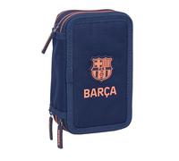 Safta 412526857 F.c Barcelona 2nd Kit Triple Filled 37 Pieces Pencil Case Blue Man