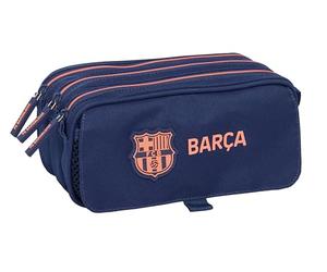F.C.BARCELONA 2nd Team - Triple Big Pencil Case, Children's Pencil Case, Ideal for School Age Children, Comfortable and Versatile, Quality and Resistance, 21.5 x 8 x 10 cm