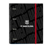 F.C. Barcelona - 4 Ring Binder 35 cm with 100 A4 Sheets, Ideal for Children of Different Ages, Comfortable and Versatile, Quality and Resistance, 27 x 3.5 x 32 cm