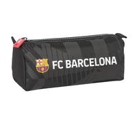 F.C. Barcelona Black - Pencil Case with Zip and Compartment, Children's Pencil Case, Ideal for School Age Children, Comfortable and Versatile, Quality and Resistance, 21 x 7 x 8 cm, Black,