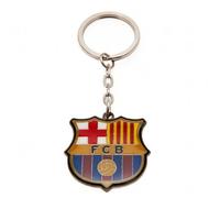 F.C. Barcelona Crest Keyring- metal crest key ring- approx 40mm x 30mm- on a header card- official licensed product