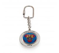F.C. Barcelona Spinner Keyring FB- metal key ring- 3D spinning crest- approx 40mm x 40mm- on a header card- official licensed product