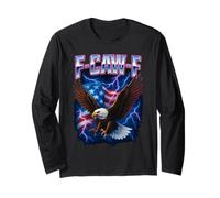 F Caw F Bald Eagle Quote Humor Meme USA Flag 4th of July Long Sleeve T-Shirt