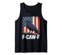 F Caw F Black Crow Black Bird Retro USA Flag Vintage Tank Top