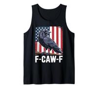 F Caw F Black Crow Black Bird Retro USA Flag Vintage Tank Top