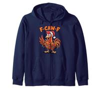 F-Caw-F Chicken FCAWF Chicken Christmas Hat Funny Zip Hoodie