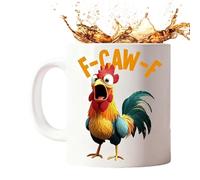 F-Caw-F Chicken Mug,350ML Ceramic Funny Animal Cup,Inappropriate Humor Gift, Gag Present for Chicken Lovers, Novelty Farmhouse Joke Mug Men Youth Child Friend Mom Lady Kitchen Holiday Party Farmhouse