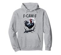 F-CAW-F Chicken Rooster Meme Funny Bird Moon Gothic Humor Pullover Hoodie