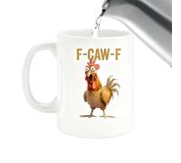 F-Caw-F Coffee Mug - Ceramic 350ml | Ceramic Cup Humorous Rooster Heat-Resistant Novelty Tea Drinkware | Rooster Coffee Cups for Morning Coffees Home Kitchen Office and Gift Use