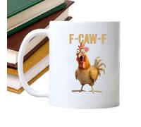 F-caw-f Coffee Mug, F-Caw-F Coffee Mug Funny Chicken Mugs, 9.5x8cm, Farmhouse Home Decor for Mother Lady Women Farm Kitchen Morning Animal Lover's