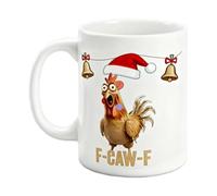 F-Caw-F Coffee Mug Funny Chicken Mug, 2026 Limited Edition Ceramic F-Caw-F Rooster Coffee Cups, 2026 Crazy Chicken Christmas Cups for Men Women, Farmhouse Home Decor, 11oz