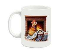 F-Caw-F Coffee Mug Funny Chicken Mug, 2026 Limited Edition Ceramic F-Caw-F Rooster Coffee Cups, 2026 Crazy Chicken Christmas Cups for Men Women, Farmhouse Home Decor, 11oz