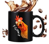 F-Caw-F Coffee Mug Funny Chicken Mug,Novelty Ceramic F-Caw-F Rooster Coffee Cups,Novelty FCAWF Meme Rooster Crowing Beer for Home Offices Desk Decor 11oz