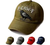 F-Caw-F Crow Hat, Vintage Gothic Black Bird Fcawf Cap, Soft Washed Distressed Baseball, Adjustable Embroidered Cap, Gifts for Men Women (Green)
