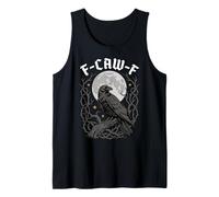 F-Caw-F Crow Raven Gothic Moon Funny Spooky Halloween Tank Top