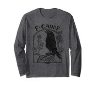 F-CAW-F Crow Raven Roses Sarcasm Gothic Voges Word Game Long Sleeve T-Shirt