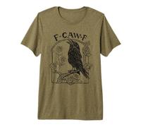 F-CAW-F Crow Raven Roses Sarcasm Gothic Voges Word Game Premium T-Shirt