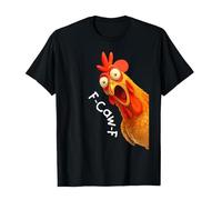 F-Caw-F Cute Screaming Chicken T-Shirt for Women, f caw f t Shirt Women Cartoon Rooster Tee, f-caw-f Tshirt Women Soft Cotton Casual Fit
