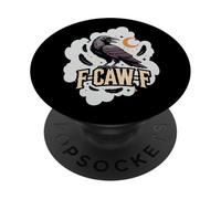 F-CAW-F Fierce Raven Graphic Spooky Bird Illustration Art PopSockets Adhesive PopGrip