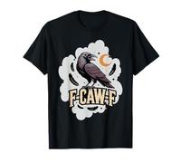 F-CAW-F Fierce Raven Graphic Spooky Bird Illustration Art T-Shirt