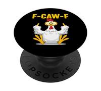 F-CAW-F Funny Angry Chicken Flipping Off Tee PopSockets Adhesive PopGrip