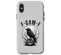 F-Caw-F Funny Black Bird Crow Pumpkin Gothic Adult Humor Case for iPhone X/XS