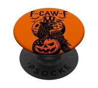 F-Caw-F Funny Black Crow Gothic Pumpkin Adult Humor PopSockets Adhesive PopGrip