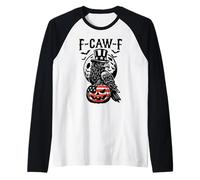F-Caw-F Funny Black Crow Gothic Pumpkin Adult Humor Raglan Baseball Tee
