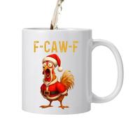 F-Caw-F Funny Chicken Mug | F Caw F Ceramic Coffee Cup with Handle | 350Ml Ceramic Rooster Coffee Cups for Kitchen Home Wine Milk Work Beer Juice