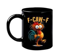 F-caw-f Funny Chicken Mug, F Caw F Mug 11oz, 350ml Humor F-caw-f Mugs Personalised with Handle, Ceramic Screaming Rooster Mugs Chicken Tea Cup UK, Crazy Hen Water Mugss Coffee Cups