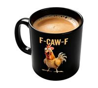 F-Caw-F Funny Chicken Mug, Fun Ceramic Mug with Non-Slip Handle, Conform to The Curves of Hands, for Birthday Presents or Everyday Giveaways, 9.5×8cm