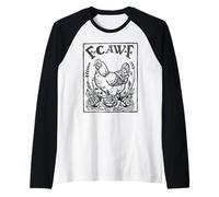 F-CAW-F Funny Chicken Sarcasm Word Game Farmer Raglan Baseball Tee