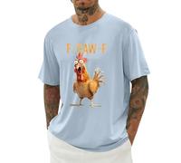F-Caw-F Funny Chicken Scream Humor T-Shirt, f caw f t Shirt Lightweight Casual Tee, f-caw-f Tshirt Classic Fit, Quirky Farm Animal Design, f caw f t Shirt Men, f caw f t Shirt Women