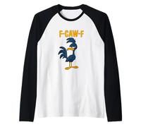 F-CAW-F Funny Colorful Bird Cartoon Raglan Baseball Tee