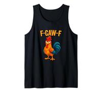 F-CAW-F Funny Colorful Rooster Cartoon Tank Top