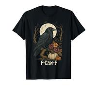 F-CAW-F Funny Raven Crow Moon Pumpkin Halloween T-Shirt