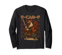 F-Caw-F Funny Samurai Rooster Japanese Warrior Anime Bushido Long Sleeve T-Shirt
