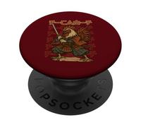 F-Caw-F Funny Samurai Rooster Japanese Warrior Anime Bushido PopSockets Adhesive PopGrip