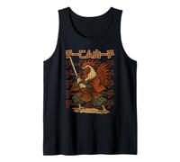 F-Caw-F Funny Samurai Rooster Japanese Warrior Anime Bushido Tank Top