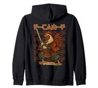 F-Caw-F Funny Samurai Rooster Japanese Warrior Anime Bushido Zip Hoodie