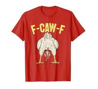 F-CAW-F Funny Tshirt Women Halloween Cartoon Rooster Printed Summer Tops Vintage Chicken Sarcastic Humor T-Shirt Female Streetwear(Red, XXL)
