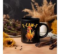 F-Caw-F Mug, Chicken Humor Mug, Custom Squad Chickens Pun Sarcastic Coffee Cup, Crazy Rooster Cup, Hilarious Chicken Gift for Friends Women Men, Funny Gifts for Coworkers (#B)