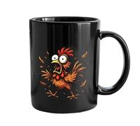 F-caw-f Mug for Men Women, F-Caw-F Funny Chicken Mug, Crazy Hen Coffee Mugs, Farm Animal Humor Gift for Friends, Party Lovers & Coworkers Office Holiday Birthday Christmas no Sound (A)