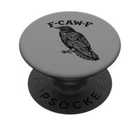 F-CAW-F Raven Funny Word Game Graphic Design Crow Vintage PopSockets Adhesive PopGrip