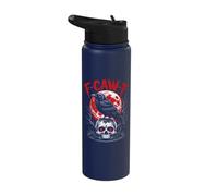 F-Caw-F Raven Red Moon Crow Dark Gothic Bird Humor Goth Stainless Steel Insulated Water Bottle