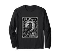 F-Caw-F Raven Skull Floral Dark Aesthetic Wear Long Sleeve T-Shirt