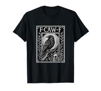 F-Caw-F Raven Skull Floral Dark Aesthetic Wear T-Shirt
