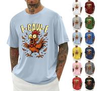 F-CAW-F Shirts Mens Funny Scream Chicken Humor T-Shirt Men's Short Sleeve Crew Neck Halloween Tops Casual Loose F-CAW-F Tshirt Plus Size(#01-05, M)